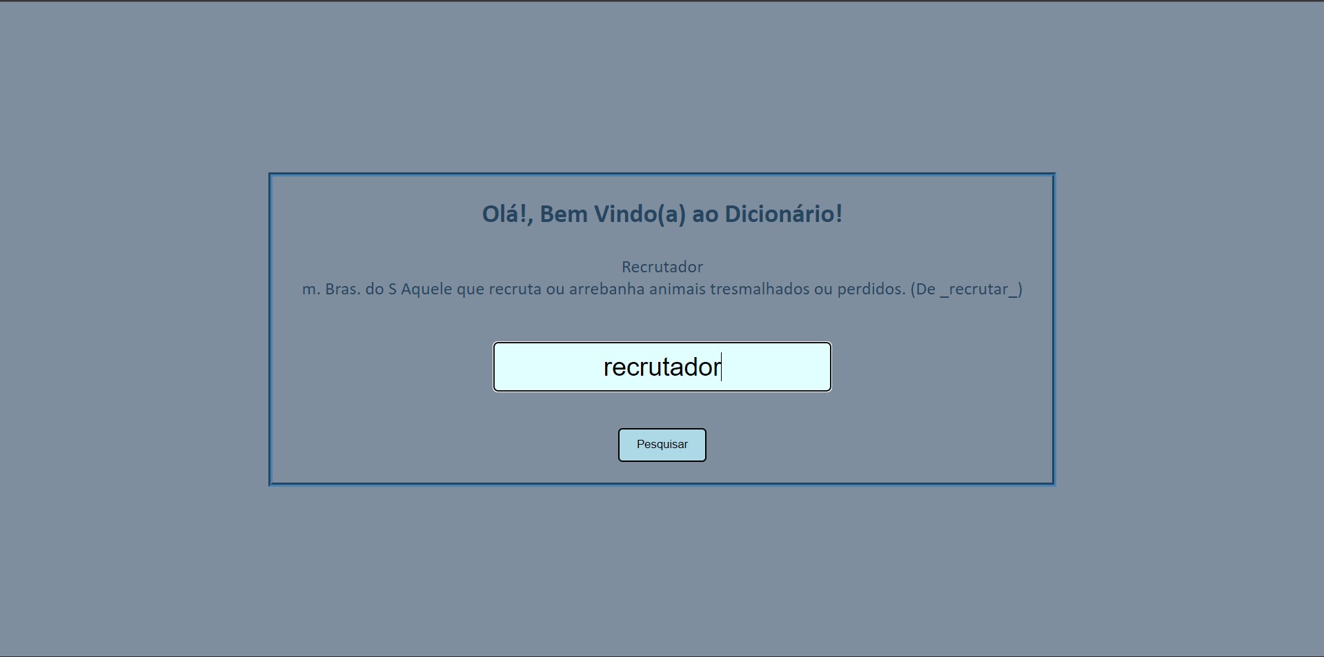 imagem aplicação dicionário